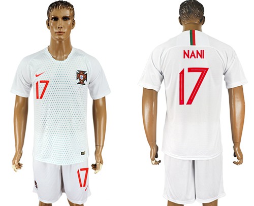 Portugal #17 Nani Away Soccer Country Jersey